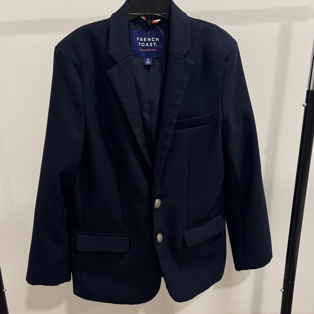 French Toast Dark Blue Blazer with Silver Buttons